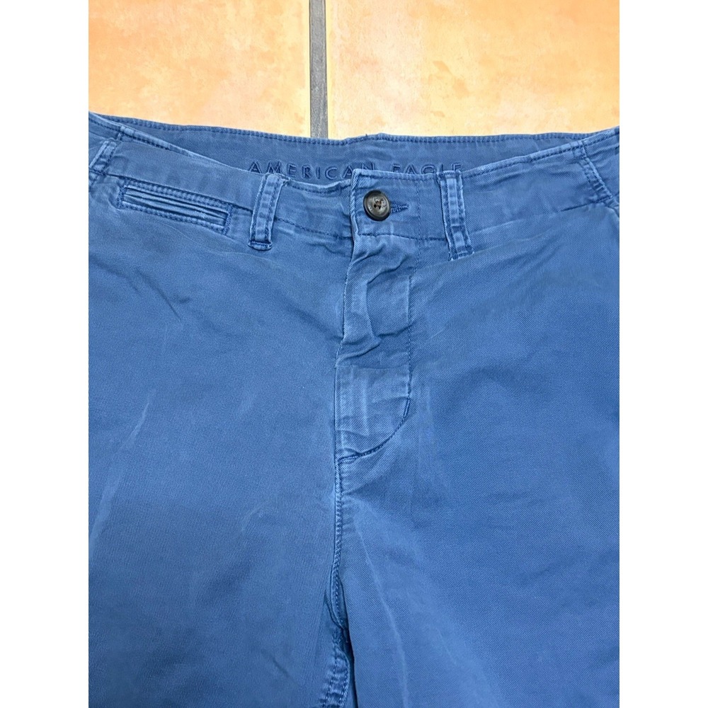 American Eagle Flex Classic Chino Shorts Blue Mens 34 9" Inseam - Picture 3 of 11